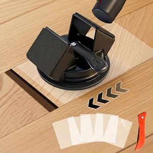 Floor Gap Fixer Tool Heavy Duty 45°Striking Surface Floor Gap Repair Tool Made of Iron & Enhanced Suction Cup with Slot Cutter and 5pcs Sticky Pads for Fixer Laminate/Vinyl Flooring Tools