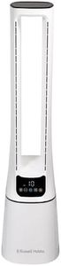 Russell Hobbs Bladeless Quiet Tower fan with Remote Control, Tall Standing Fan, 105cm Tall, 10 Speed Settings, 12 Hour Adjustable Timer, Oscillating Fan 22W, White, 2 Years Guarantee RHBLDL12