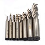 8Pcs End Mill Bits HSS CNC End Mill Cutter Drill Bits for Wood, Aluminum, Steel, Titanium, Straight 4