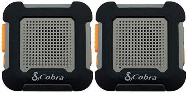 Cobra ACT220B Chat Tag Rock Wearable Walkie Talkies - Waterproof, Hands Free, Rechargeable, Long Range 12-Mile Two Way Radio Set (2 Pack)