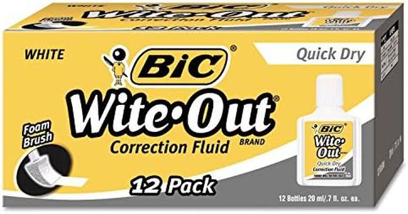 BIC WOFQD12WE Wite-Out Quick Dry Correction Fluid, 20 ml Bottle, White, 1/Dozen