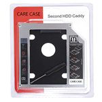 CARE CASE® Universal 9.5mm SATA to SATA 2nd SSD HDD Hard Drive Caddy Adapter Tray Enclosures Compatible with DELL, HP, Lenovo ThinkPad, ACER Gateway, ASUS, Sony, Samsung, MSI, Laptop (for SSD and HDD)