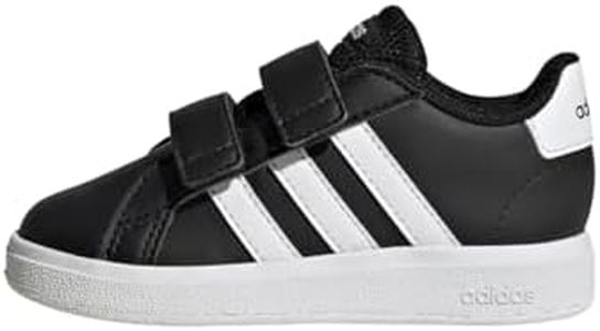 adidas Kids Sportswear Grand Court Lifestyle Hook and Loop Shoes, Core Black/Cloud White/Core Black, US 4K