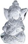 ZenBless Ganesha Hindu Quartz White Gemstone Ganesh Statue Success and Good Luck God Crystal Sculpture for Car Dashboard/Home/Office Decor Ganesh Chaturthi