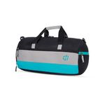 Harissons Trinity 28L Water Resistant Sports Duffel Gym Bag for Men & Women with Shoe Compartment & Yoga Mat Holder (Black & Turquoise)