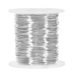 GINOYA 100m Aluminum Wire, 20 Gauge 0.8mm Bendable Metal Wire with Spool for Craft Jewelry Making (Sliver)