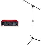 Focusrite Scarlett Solo (3rd Gen) USB Audio Interface with Pro Tools | First & Amazon Basics Tripod Boom Microphone Stand