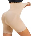 Gotoly Women Tummy Control Shapewear High Waist Butt Lifter Panties Body Shaper Shorts Under Dress Thigh Slimmer Underwear Beige