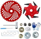 9" x 36 Teeth Carbide Tipped Blades & Steel Trimmer Head Universal 6-Steel Razors Trimmer Head 65Mn with Universal Adapter Kit, Steel Trimmer Head Compatible with Brush Cutter, Trimmer, Weed Eater