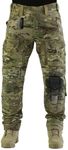 ZAPT Breathable Ripstop Fabric Pants Military Combat Multi-Pocket Molle Tactical Pants with EVA Knee Pads (Multi-cam, M)