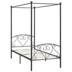 vidaXL Canopy Bed Frame Single Solid Base Bedroom Furniture Grey Metal 100x200cm