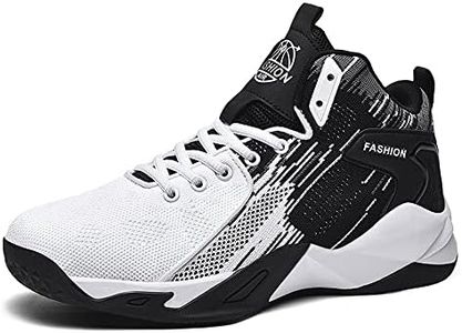 Floette Mens Fashion High Top Basketball Shoes Breathable Casual Walk Athletic Basketball Sneakers, A01, 7.5