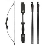 Huntingdoor 57" Takedown Recurve Bow Double Arrow Rest Design,Black Longbow for Right Hand & Left Hand Archer,Archery Hunting Bow for Beginner Training Shooting Target Practice