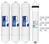 Konvio Neer Pre Post Carbon Sediment Filter and 80 GPD RO Membrane, Inline Replacement Cartridge for Domestic Water Purifier