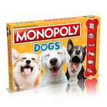 Winning Moves Dogs Monopoly Board Game , Play with your favourite canines from Pomeranian, Siberian Husky and Shiba Inu, 2–6 players makes a great gift for ages 8 plus, Orange