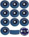 Stainless Steel Serrated Washers Diameter 125 mm x 22.23 mm Grain 80 Sanding Discs Stainless Steel Blue Pack of 10