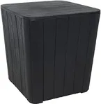 Sunnydaze 11.5-Gallon Deck Storage Box with Flat Top and Faux Wood Grain Design - Phantom Gray