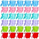 Holady 60 PCS Sand Castle Beach Bucket and Beach Shovels Toy Set,Sandcastle Mould,Sand Buckets Pails Beach Water Pool Gardening Bath Toy-30 Bucket+30 Shovels