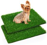 Oiyeefo Artificial Pee Grass Pad for Dogs, Fake Grass Replacement Pads for Dog Potty Tray Training Pet Turf, Indoor and Outdoor Mat - 2 Packs (18" x 23")