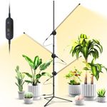 VShape Grow Light with Stand for Indoor Plants, 3 Head 45W 168 LEDs Full Spectrum Adjustable Plant Light, 59'' H Tall Premium Aluminum Tripod Floor Stand for Indoor Gardening and Home Decoration