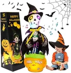 MIAODAM Halloween Toys: Skeleton & Talking Cactus, Singing Pumpkin with Halloween Songs, Glowing Skeleton Decor