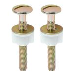 Universal Toilet Seat Screws, 2Packs Metal Toilet Seat Hinge Bolts and Screws, 3 Inch Steel Toilet Seat Bolts, Washers and Plastic Nuts, Replacement Parts for Top Mount Toilet Seat Hinges