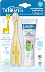 Dr. Brown's Infant-to-Toddler Training Toothbrush Set with Strawberry Fluoride-Free Toothpaste 1.4 oz, Soft for Baby's First Teeth, Giraffe, BPA Free, 0-3 Years