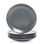 10 Strawberry Street Wazee Matte 10.5" Coupe Dinner Plate, Set of 6, Charcoal Gray