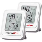 ThermoPro Digital Greenhouse Thermometer Hygrometer, Max Min Thermometer Outdoor with Magnetic Mount, IPX5 High-Humidity Resistant,10s Fast Refresh for Indoor Plants, Grow Tent, Garden, 2 Pack