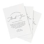 Bliss Collections Thank You Cards - Cards for Weddings, Receptions, Bridal Showers, Baby Showers, Graduations, Special (Modern Calligraphy - 50 pieces)