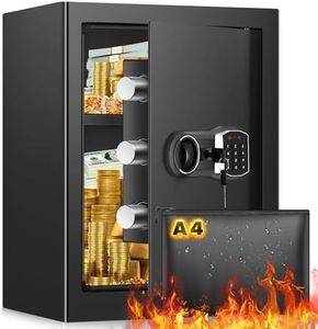 2.8 Cub Home Safe Fireproof Waterproof, Large Fireproof Safe with Fireproof Documents Bag, Digital Keypad Key and Removable Shelf, Personal Security Safe for Home Money Jewellery Documents Valuables