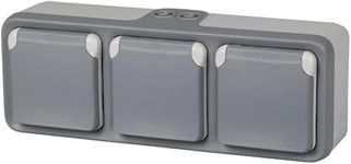 Legrand 191515 Plexo Triple Socket for Flush-mounting, Gray