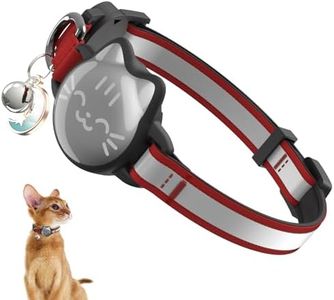 Cat Collar with Airtag Holder, Breakaway Cat Airtag Collar with Reflective Strap, Lightweight Kitten Collar for Apple Air tag, Hidden GPS Tracker Holder for Boy Girl Cats, Kittens, Puppies (9-13")