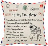 Kenon Personalized Pillow Covers to My Daughter Gift Form Mom Chrismas Birthday Soft Solid Decorative Square Throw Pillow Covers Set Cushion Case for Sofa Bedroom Car