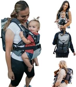 Hatcher Packs 2 in 1 Diaper Bag, Backpack & Baby Carrier, Hiking Backpack Multifunction Travel Bag, Laptop Backpack, Maternity Baby Bag, 40L Capacity, Waterproof and Stylish, Koala Grey