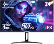 Minifire 24 inch Gaming PC Screen, 180Hz, 1ms, AdaptiveSync, IPS Monitor, FHD, 110% sRGB, 2xHDMI/1xDP Ports, BluelightShield, Ultra-Thin Bezel, Adjustable Tilt (MFG24F4 HDMI Cable Included)