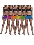 Sexy Basics Women's 6 Pack Modern Active Buttery Soft Boy Short Boxer Brief Panties, 6 Pack- Neons, 3X