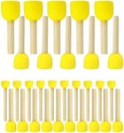 WAFJAMF 30 Pcs Assorted Size Round Sponges Brush Set 4 Sizes DIY Painting Tools- Yellow