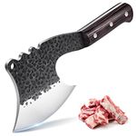 Dream Reach Meat Bone Cleaver Knife for Meat Cutting Handmade Heavy Duty Butcher Axes Hand Forged Full Tang Chopper for Kitchen Outdoor BBQ Chef Gifts Idea Men Black