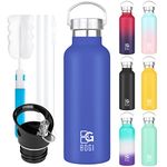 BOGI Insulated Water Bottle, 20oz Vacuum Stainless Steel Water Bottles with Straw & Straw Lid, Leakproof BPA Free Sports Metal Water Bottle-Keeps Drink Hot & Cold for Outdoor Sports Fitness Camping