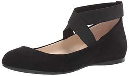 Jessica Simpson Women's Mandayss Ballet Flat, Black Micro Suede, 5 UK