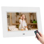 7 Inch Digital Photo Frame, Digital Picture Frame 1024x600 Full IPS Display with Photo/Music/Video Player/Calendar/Alarm Electronic Photo Frame with Remote Control