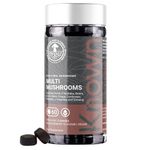 Multi Mushroom Complex Gummies - 2000mg Lions Mane, Reishi, Maitake, Chaga, Cordyceps, Tremella, Blackcurrant-Flavoured Gummies with L-Theanine, Ginseng, Pantothenic Acid, Iodine - Vegan (1)