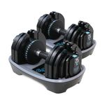 BRAINGAIN 36kg 25kg Adjustable Dumbbells Pair (18 Dumbells in 1) 2kg Increment Weights Set for Men Woman Easy Safe Locking Mechanism Home Gym Equipment (2x 25kg Adjustable)