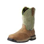 Ariat Rebar Flex Western Waterproof Work Boots – Men’s Square Toe Western Work Boot, Rye Brown/Olive Green, 9 Wide