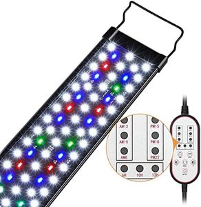 Gamalta Aquarium Light, 18W 24/7 Natural Mode Aquarium Light, Sunrise/Daylight/Moonlight Mode and Custom Mode with Expandable Bracket, Adjustable Timer and 7 Color Brightness for 18~24IN Fish Tank