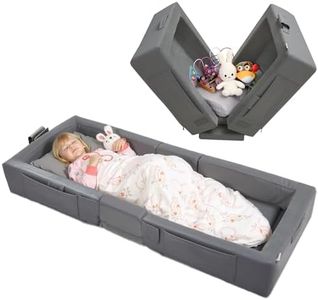 ENITYA Portable Toddler Travel Bed with Soft Foam Safety Rails