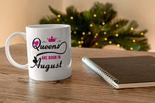 V Kraft "Queens are Born in August digitaly Printed Ceramic Mug That is Unique Gift for Birthday, Gifting, and Any Other Special Day| Coffee Mug & Tea Cup | Pack of 1, 330ml (August)