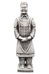 gartendekoparadies.de Statue Chinese Terracotta Warrior - Motif II, stone figure, H. 37 cm, 3 kg, gray, frost-proof made of cast stone for outdoor use