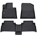 JDMON Floor Mats Compatible with Hyundai Santa Fe Hybrid 2021-2023 & Plug-in Hybrid 2022-2023, Front & Rear All Weather Custom Fit Floor Liner Set Black